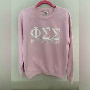 PHI SIGMA SIGMA pink and white lettered crewneck sweatshirt